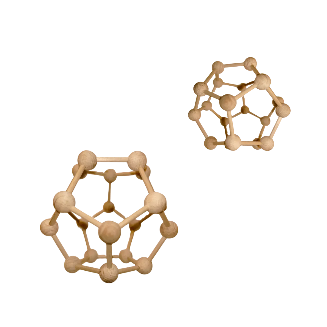 pack dodécaèdre classique : 2 dodécaèdres en bois qui harmonisent les énergies chez vous, issue de la géométrie sacrée