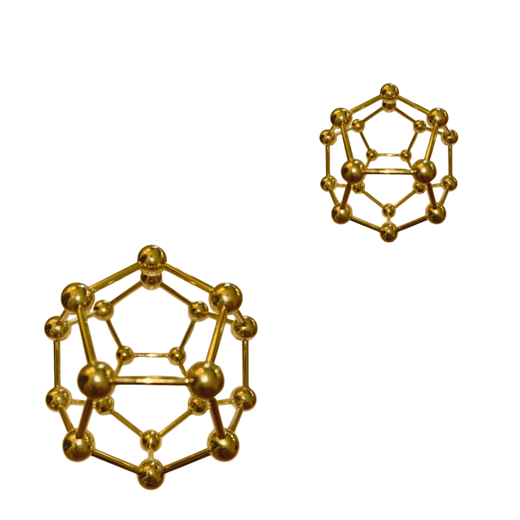 pack dodécaèdre prémium : 2 dodécaèdres dorées pour harmoniser les énergies chez vous, issue de la géométrie sacrée